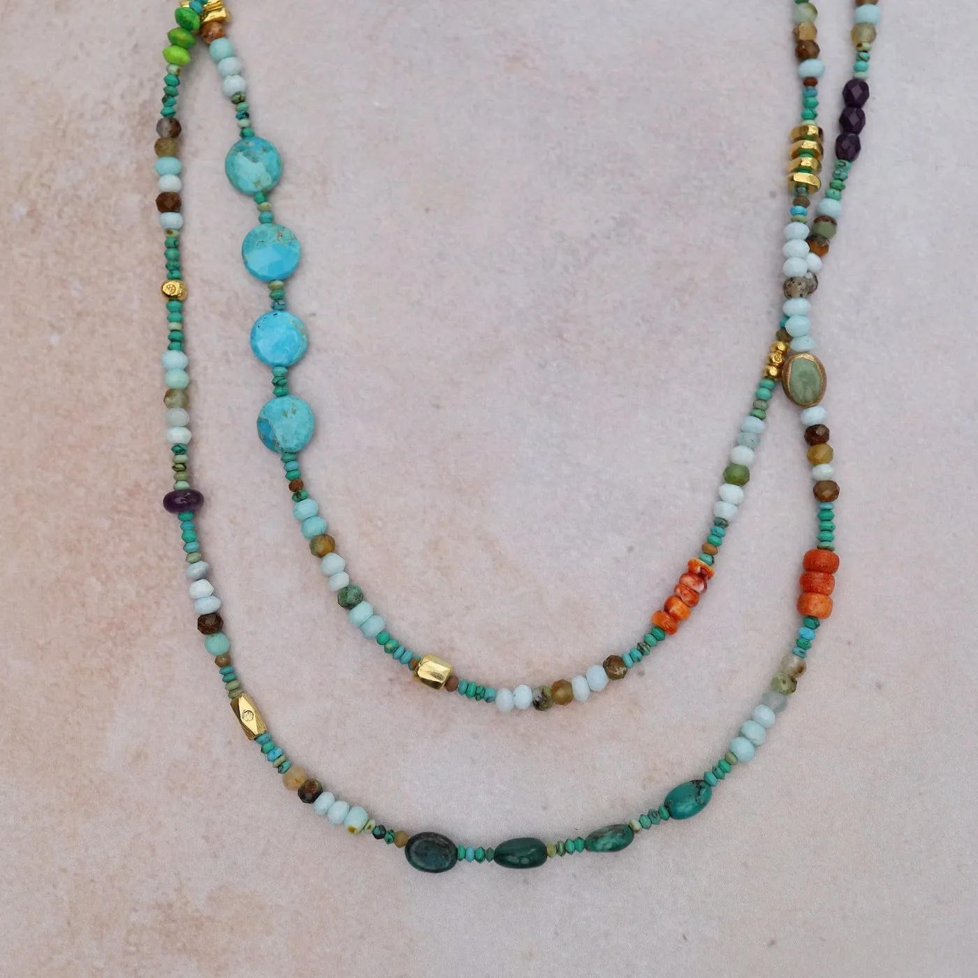 Long Opal Circus Train Necklace