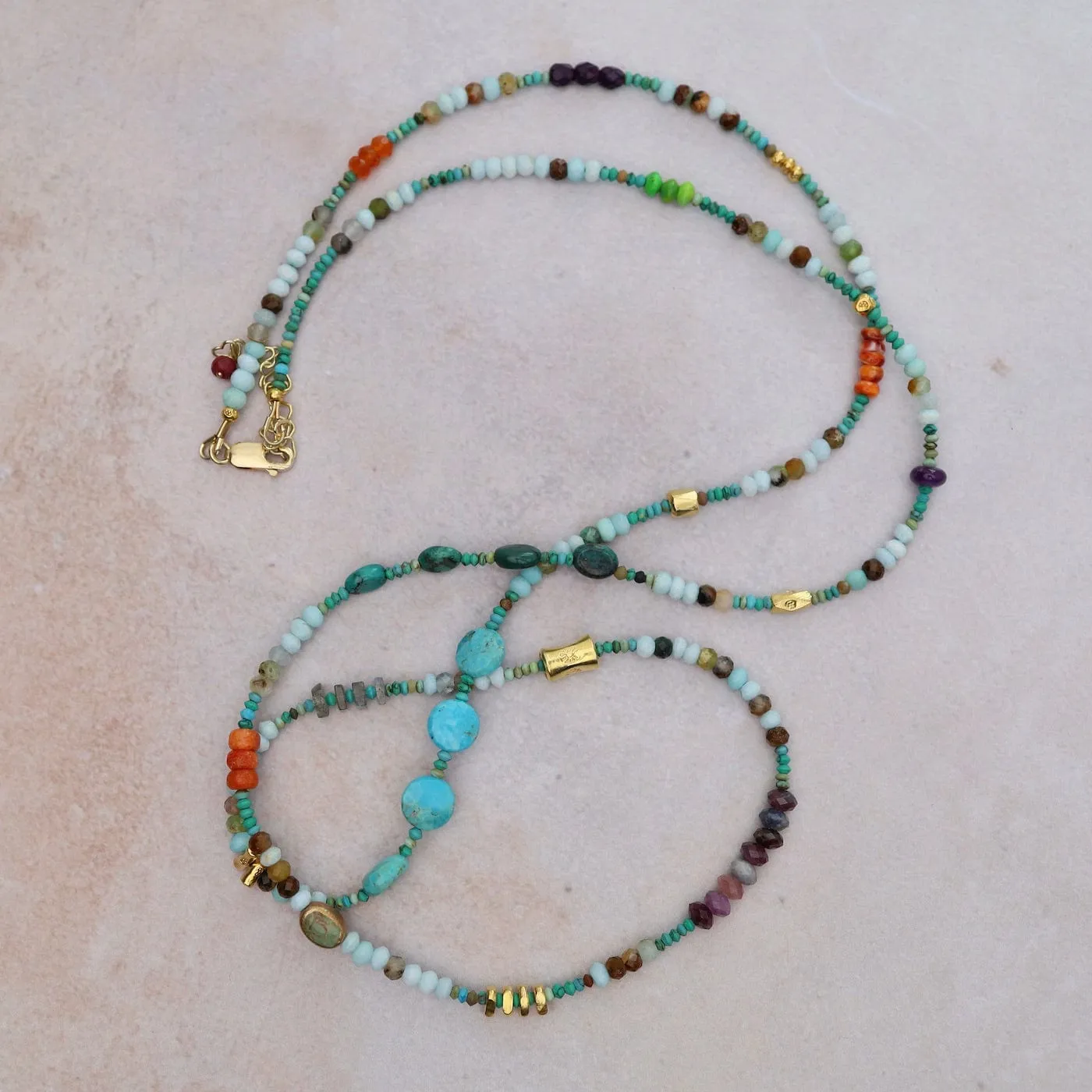 Long Opal Circus Train Necklace