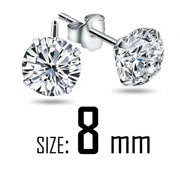 MALANDA 2018 New Fashion White Crystal Zircon 925 Sterling Silver Channel Stud Earrings For Women Wedding Jewelry Drop shipping