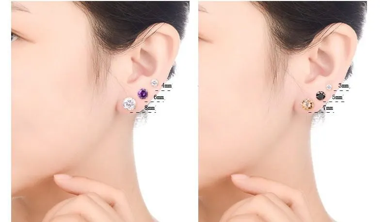 MALANDA 2018 New Fashion White Crystal Zircon 925 Sterling Silver Channel Stud Earrings For Women Wedding Jewelry Drop shipping