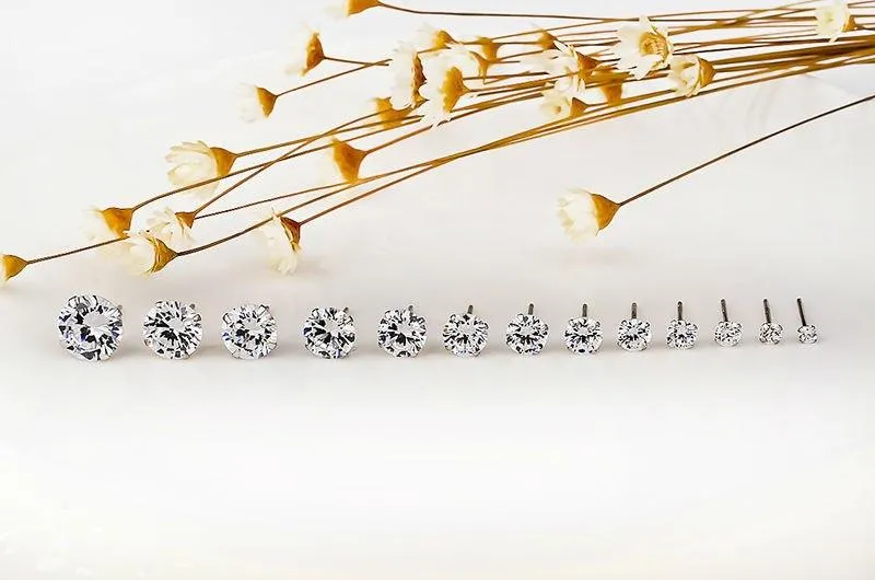 MALANDA 2018 New Fashion White Crystal Zircon 925 Sterling Silver Channel Stud Earrings For Women Wedding Jewelry Drop shipping