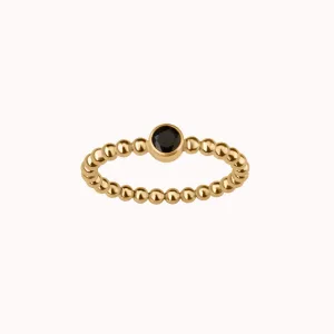 Mia Birthstone Ring • Black Onyx