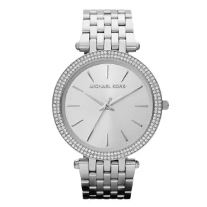 Michael Kors Ladies' Darci Silver Dial Pave Bezel Watch MK3190
