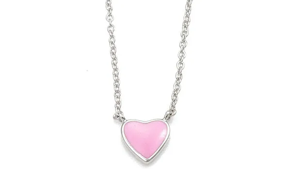 Mini Adjustable Pink Howlite Gemstone Heart Necklace