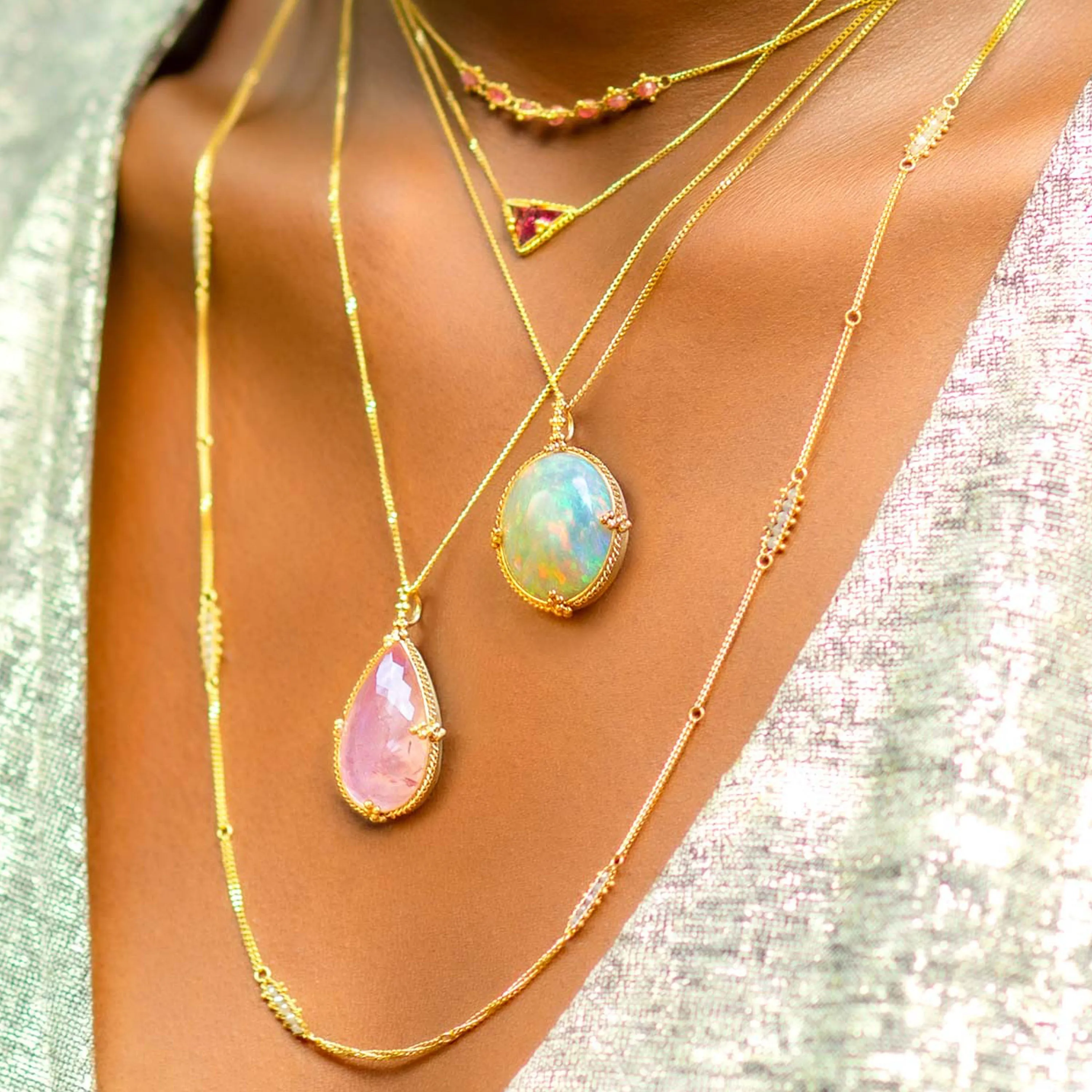 Morganite 18k One-of-a-Kind Necklace