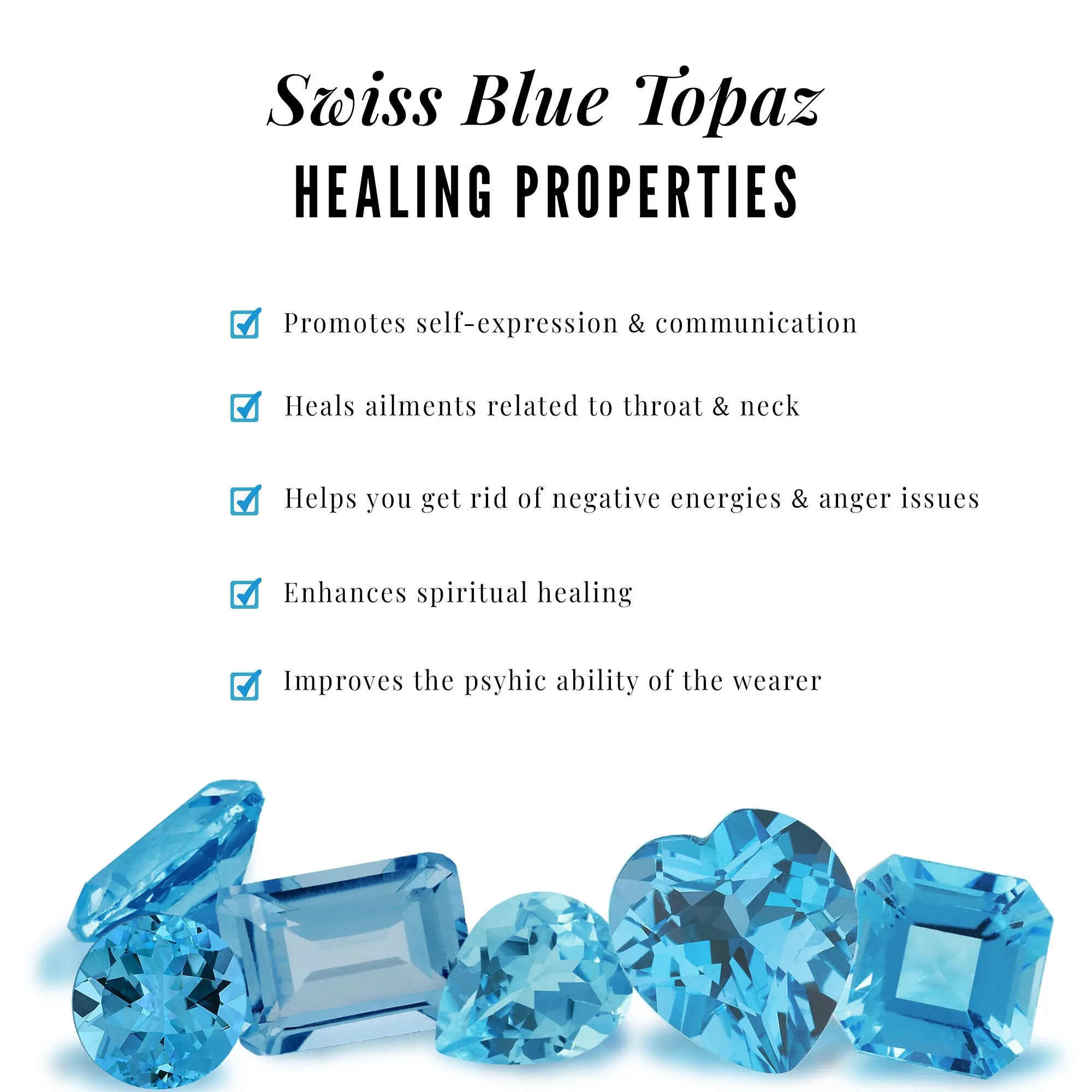 Natural Swiss Blue Topaz and Diamond Accent Engagement Ring