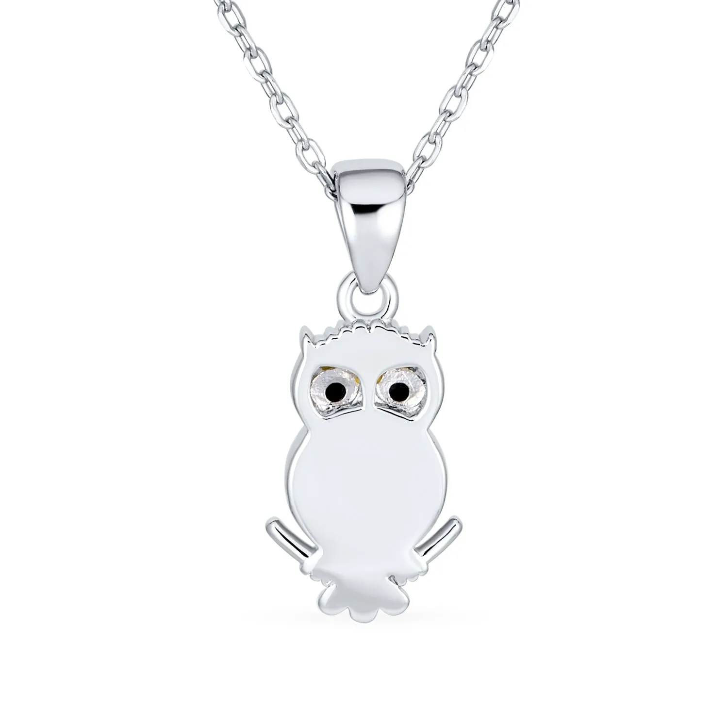 Opalescent Gemstone Owl Pendant Necklace Sterling Silver October Birthstone