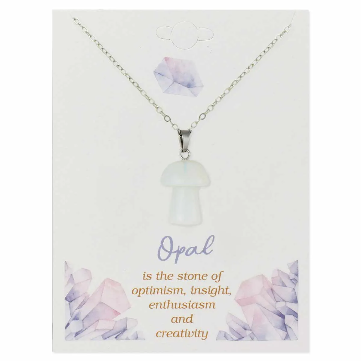 Opalite Mushroom Crystal Necklace