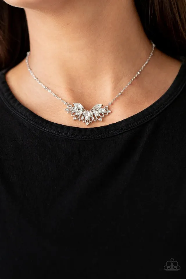 Paparazzi Necklace ~ Deluxe Diadem - White