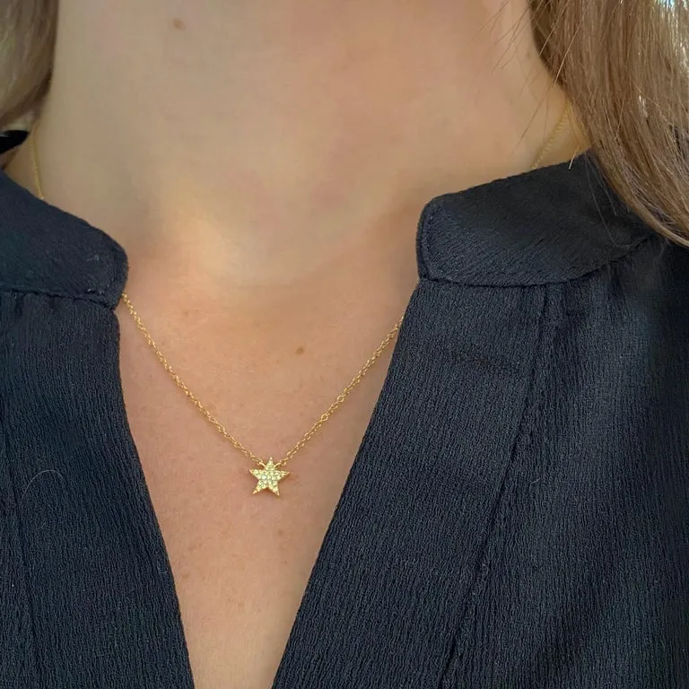 Pave Diamond Star Necklace