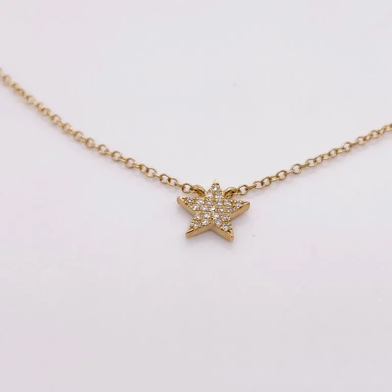 Pave Diamond Star Necklace