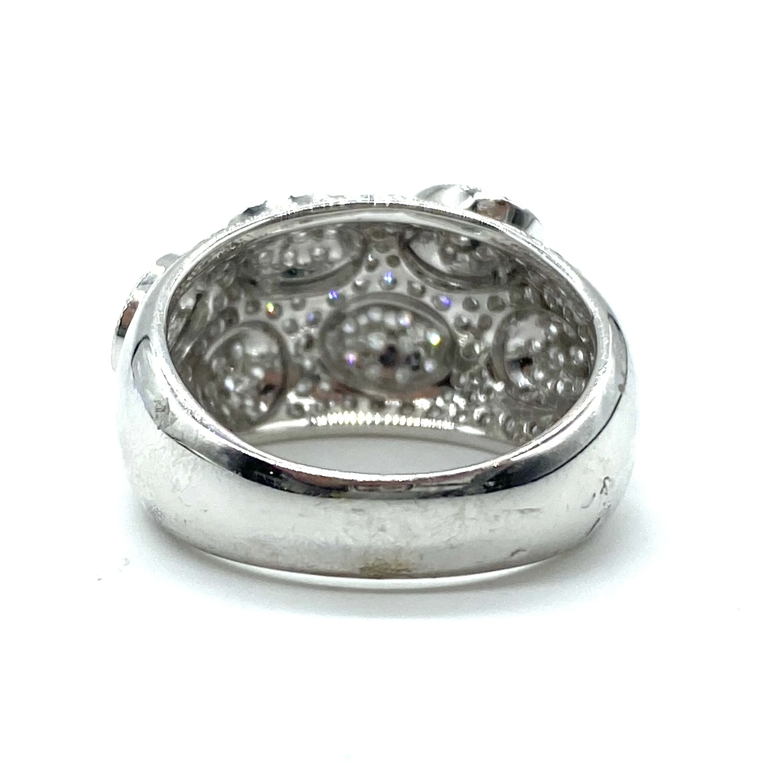 Pave Set Diamond Milgrain Ring