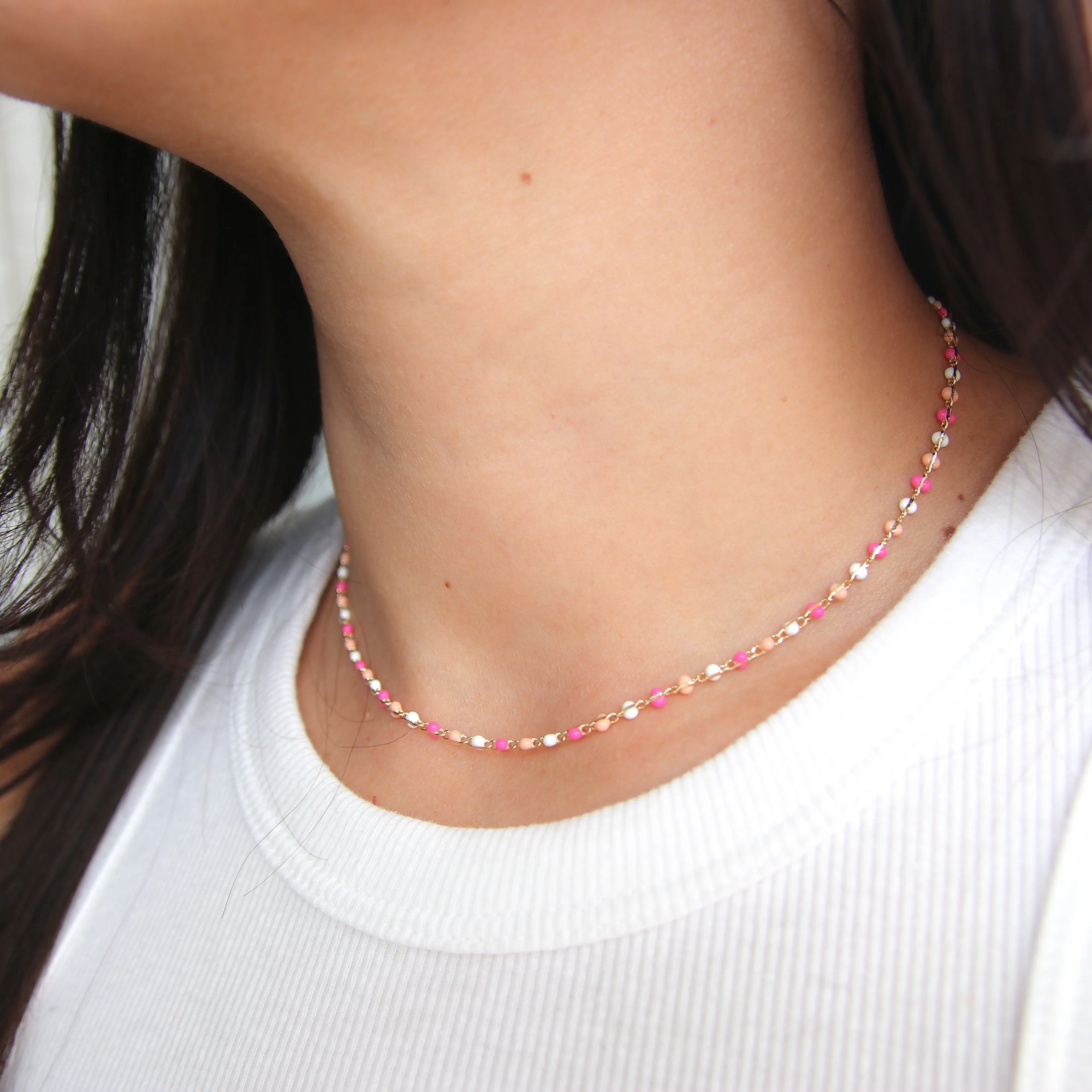 Pink Multicolor Choker