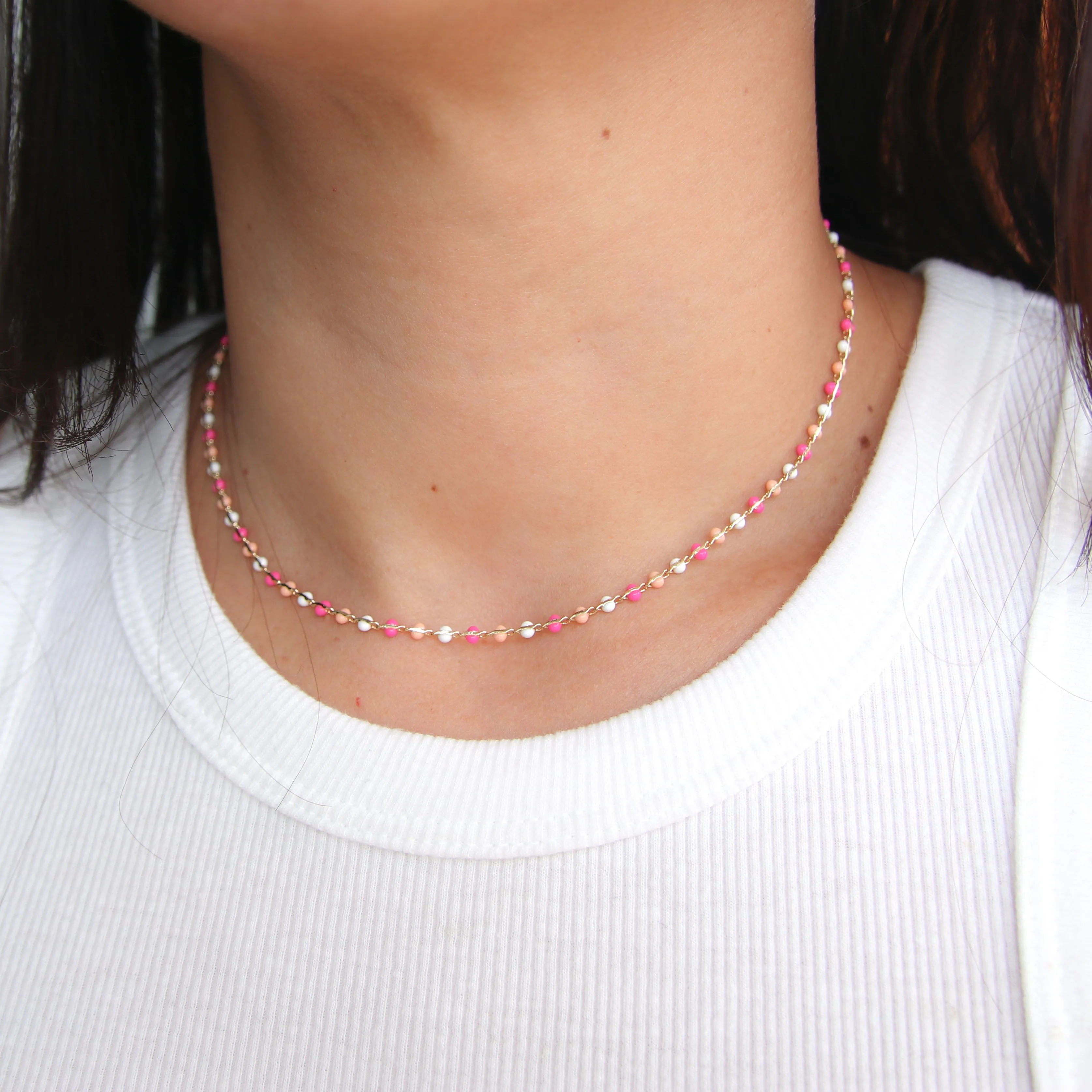 Pink Multicolor Choker