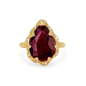 Queen Water Drop Ruby Ring with Sprinkled Diamonds | Ready to Ship