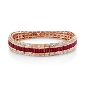 READY TO SHIP RUBY & DIAMOND SCALES STRETCH BRACELET