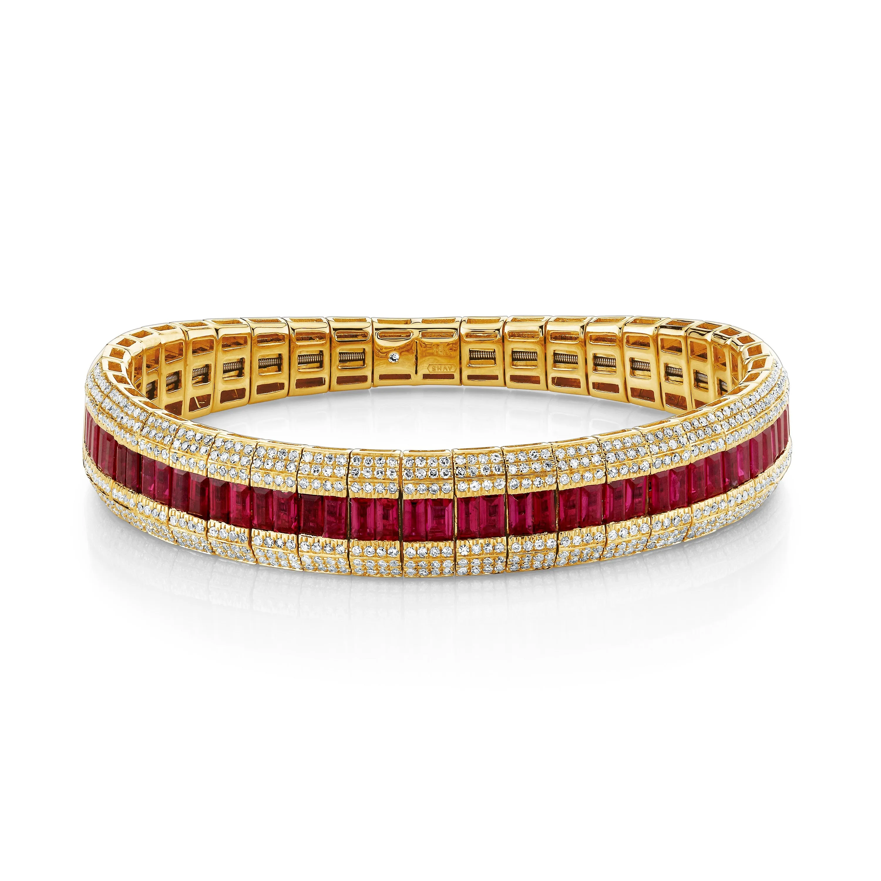 READY TO SHIP RUBY & DIAMOND SCALES STRETCH BRACELET