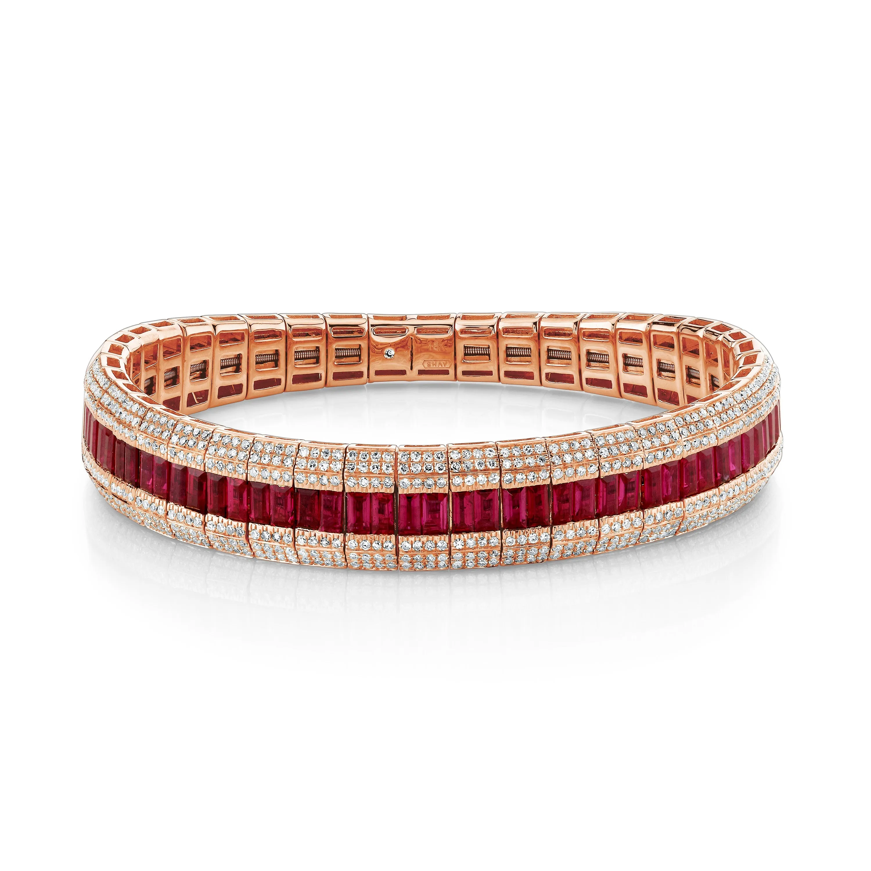 READY TO SHIP RUBY & DIAMOND SCALES STRETCH BRACELET