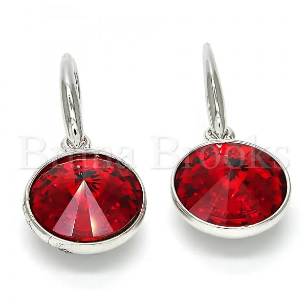 Rhodium Plated Dangle Earring, with Swarovski Crystals, Rhodium Tone