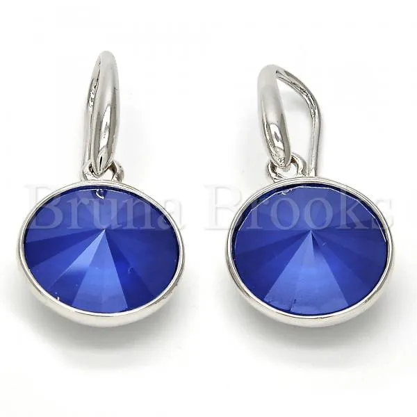 Rhodium Plated Dangle Earring, with Swarovski Crystals, Rhodium Tone