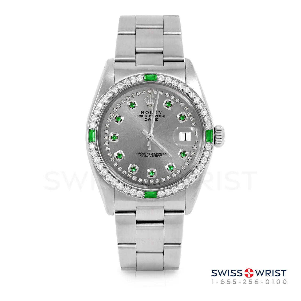 Rolex Date 34mm | 1500-SS-SLT-STRE-4EMD-OYS