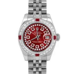 Rolex Datejust 26mm | 6917-SS-RED-STRR-4RBY-JBL
