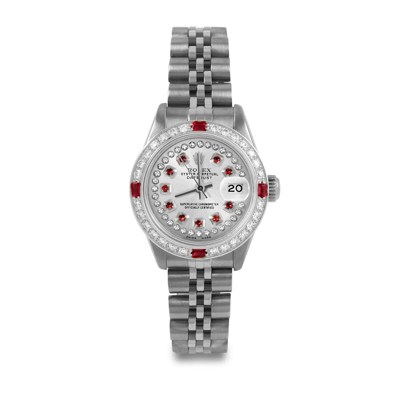 Rolex Datejust 26mm | 6917-SS-SLV-STRR-4RBY-JBL