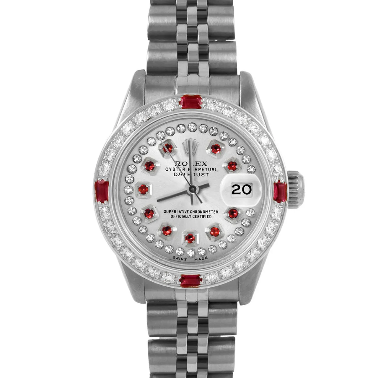 Rolex Datejust 26mm | 6917-SS-SLV-STRR-4RBY-JBL