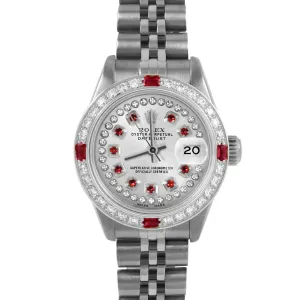Rolex Datejust 26mm | 6917-SS-SLV-STRR-4RBY-JBL