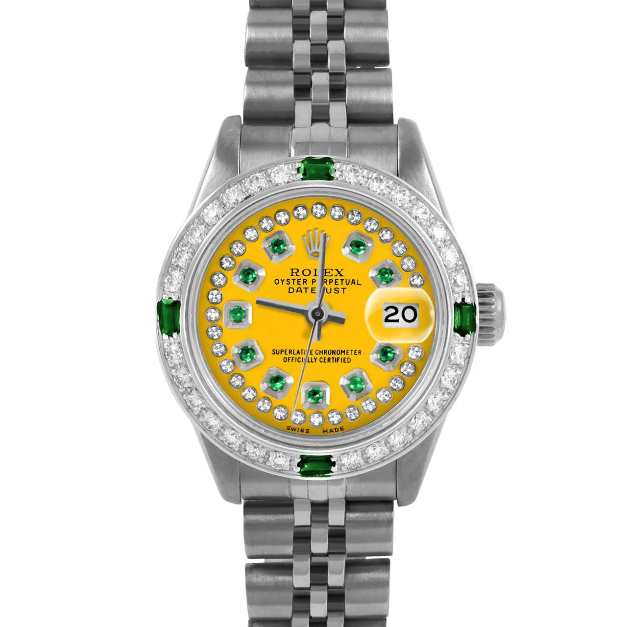 Rolex Datejust 26mm | 6917-SS-YLW-STRE-4EMD-JBL