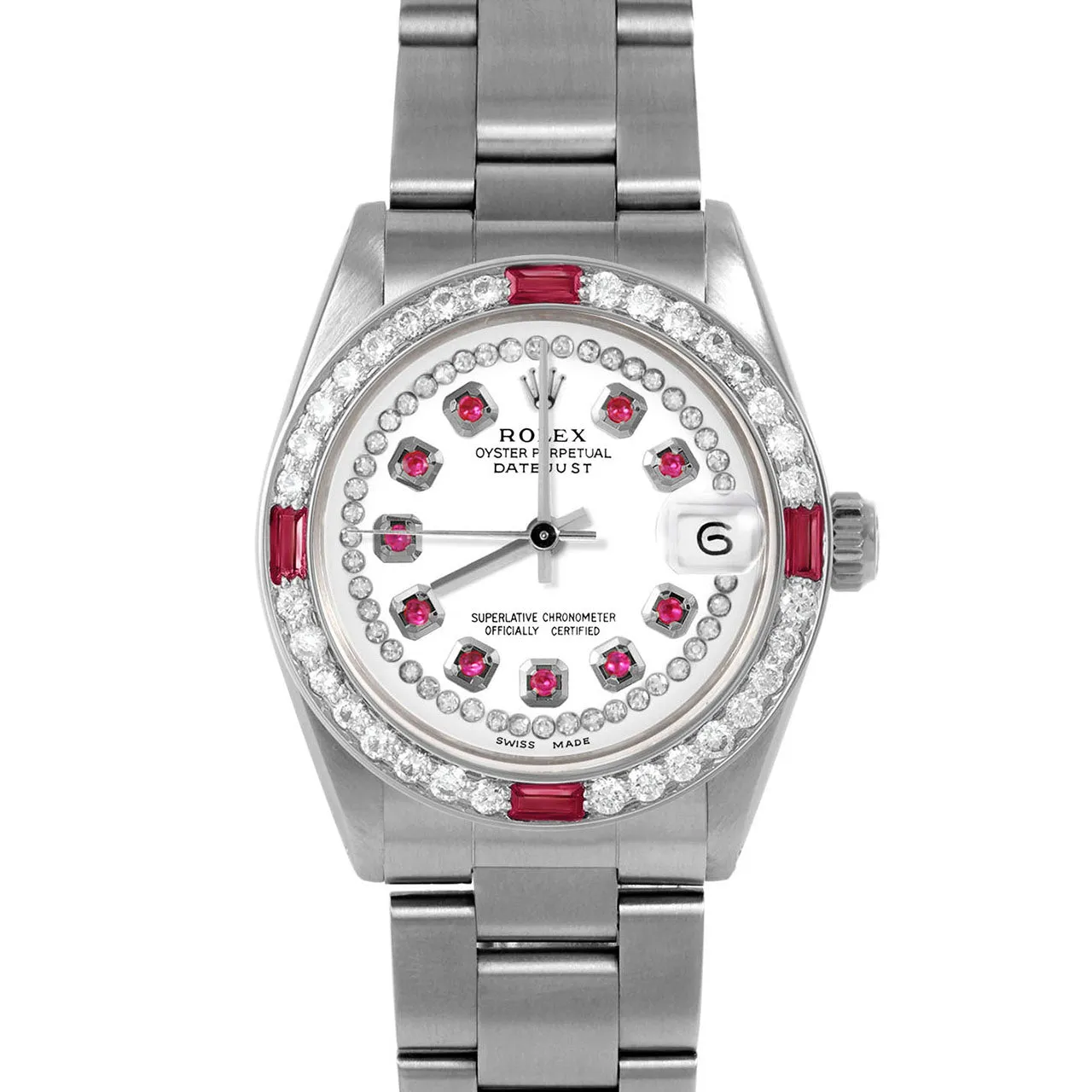 Rolex Datejust 31mm | 6827-SS-WHT-STRR-4RBY-OYS