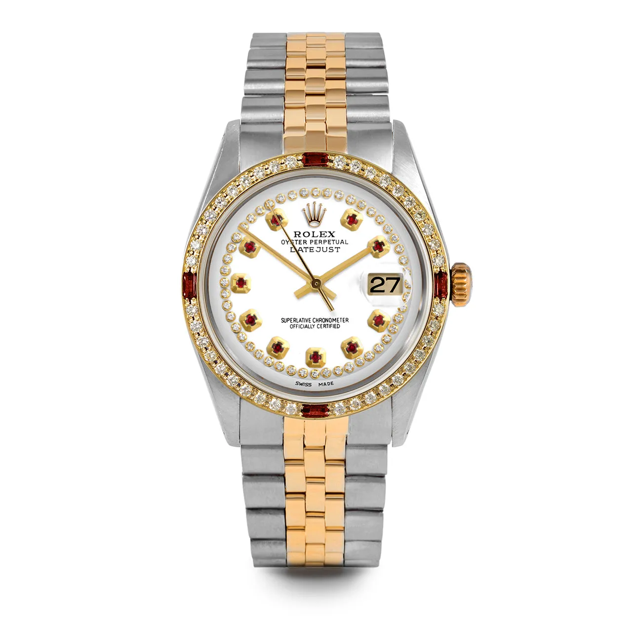 Rolex Datejust 36mm | 1601-TT-WHT-STRR-4RBY-JBL