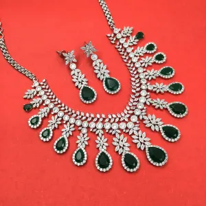 Round Neck Zircon/AD Necklace Set 10769-69