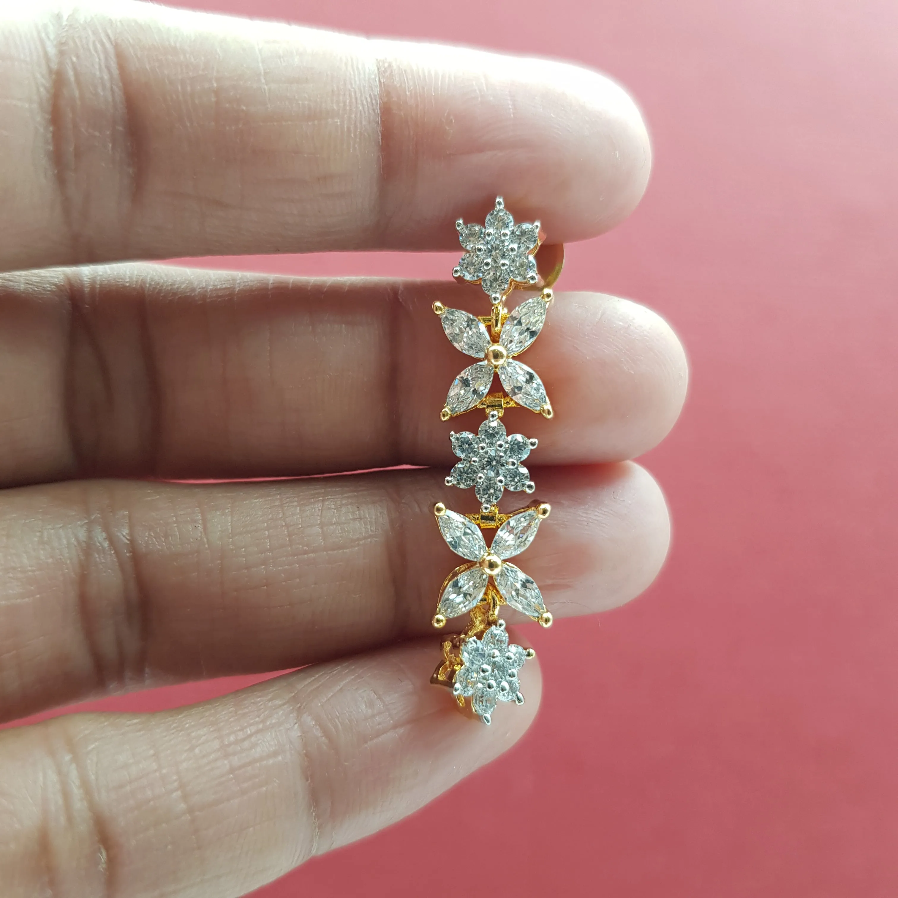 Round Neck Zircon/AD Necklace Set 8564-08