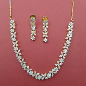Round Neck Zircon/AD Necklace Set 8564-08