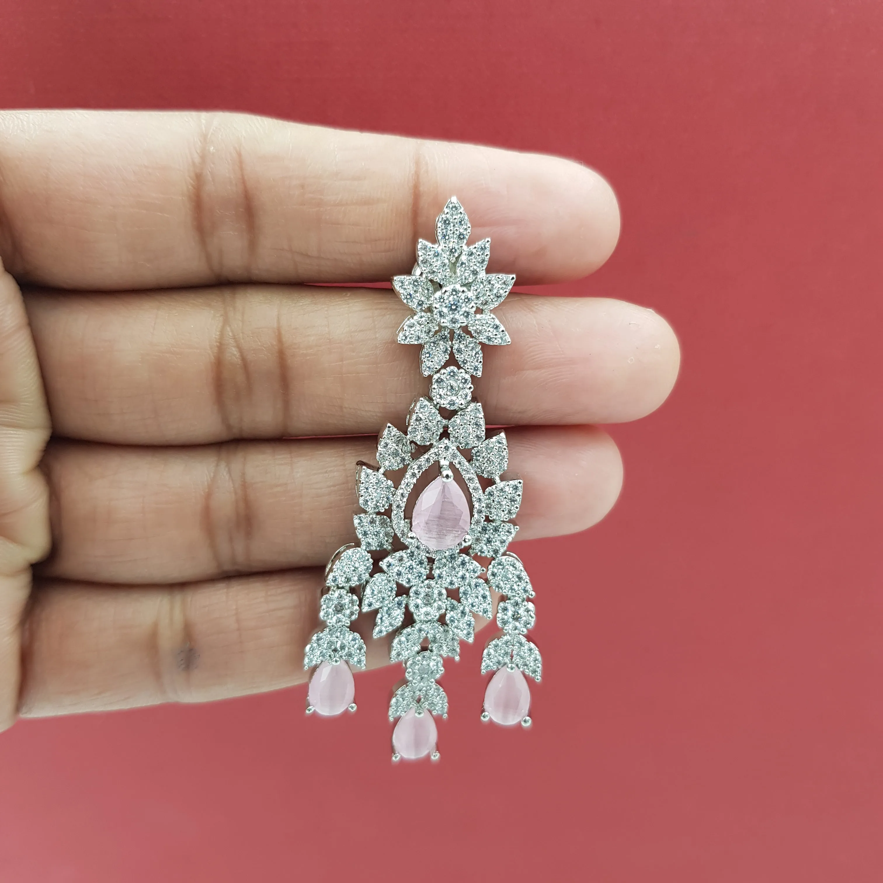 Round Neck Zircon/AD Necklace Set 8572-08