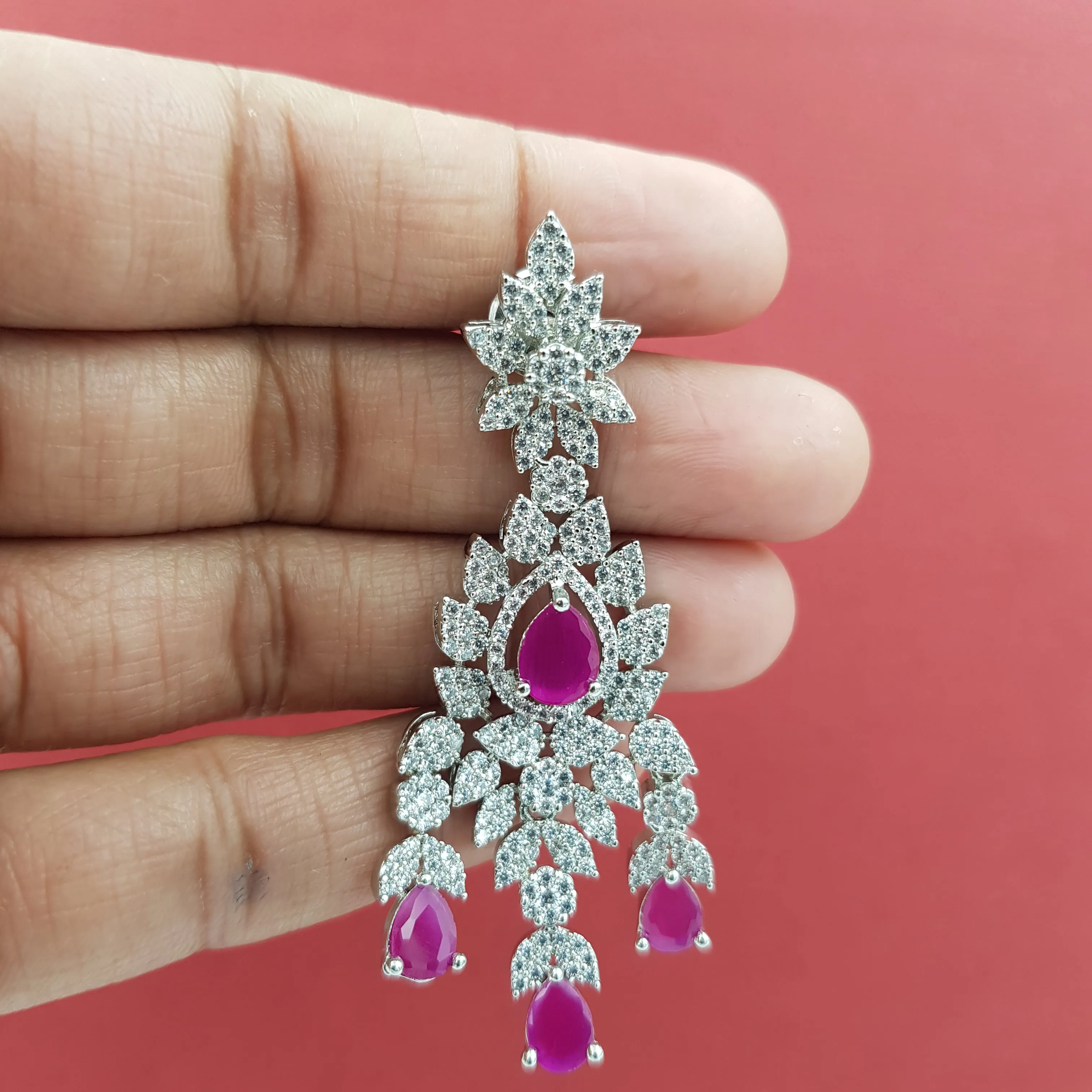 Round Neck Zircon/AD Necklace Set 8572-08