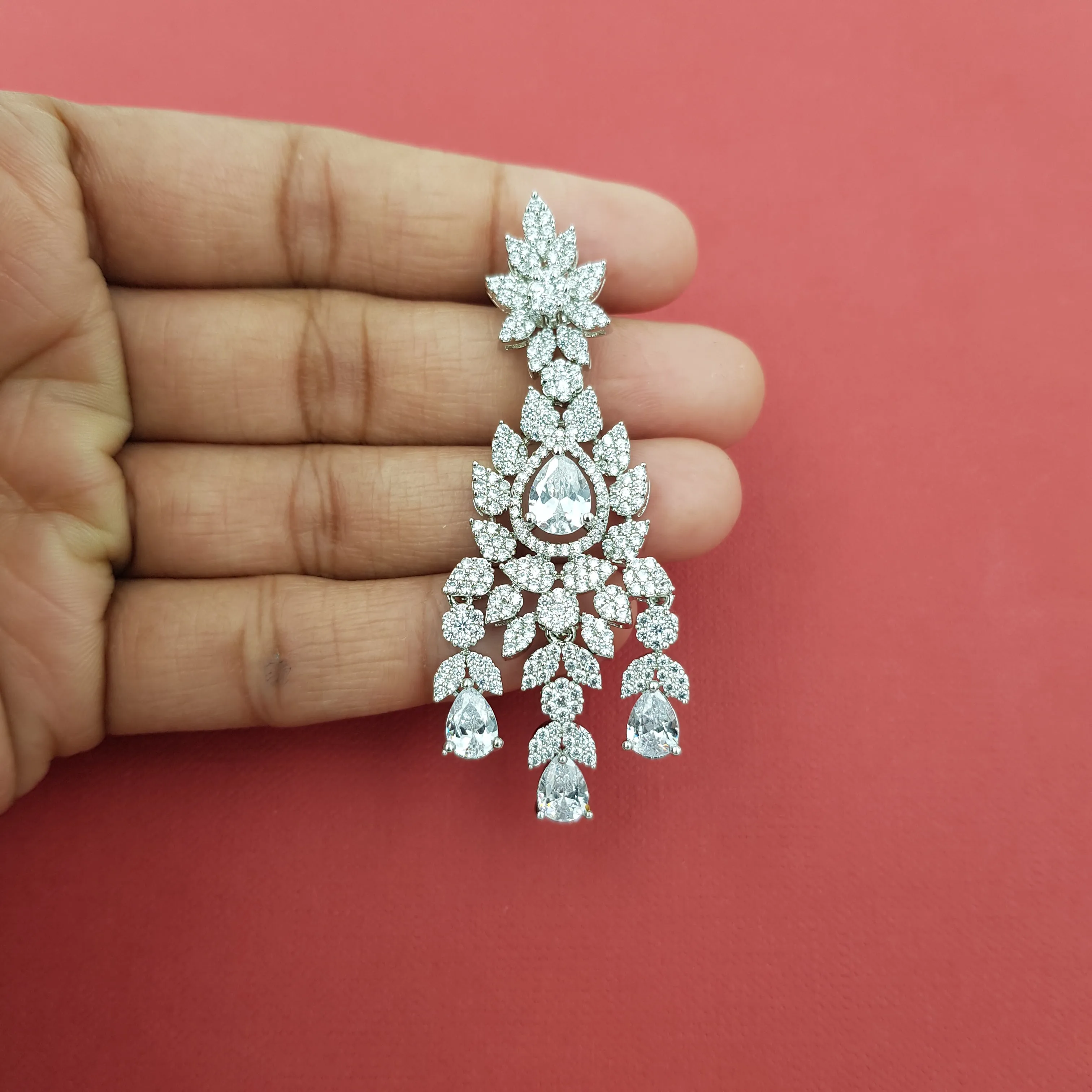 Round Neck Zircon/AD Necklace Set 8572-08