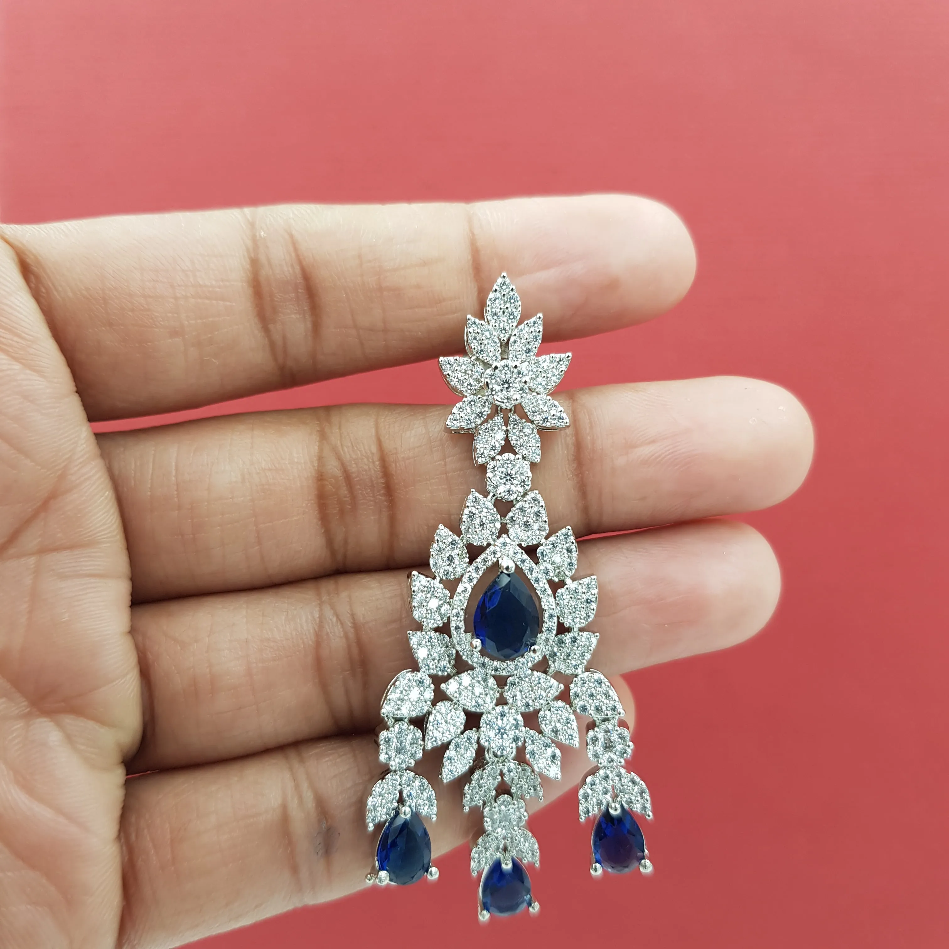 Round Neck Zircon/AD Necklace Set 8572-08