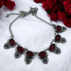 Ruhani Gemstone Choker Necklace, Red