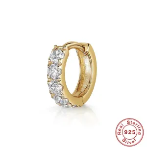 S925 Sterling Silver Cartilage Piercing Zircon With Diamond Earrings