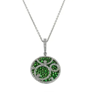 Salavetti Tsavorite and Diamond Pendant Necklace