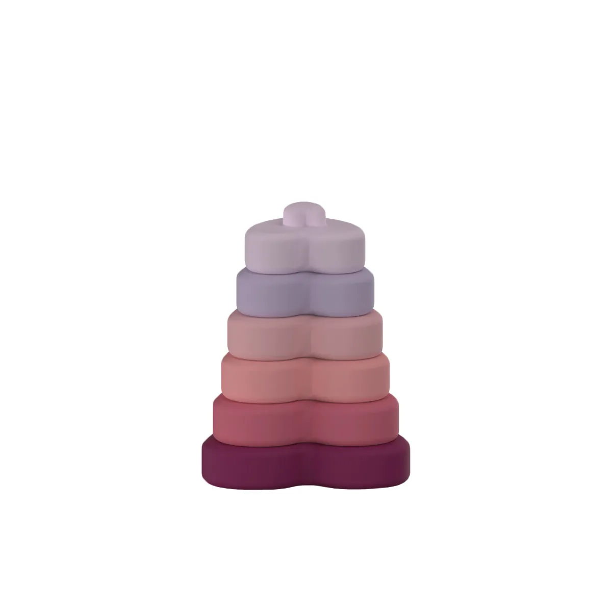 *Silicone Heart Stacking Toy, Ruby Pinks