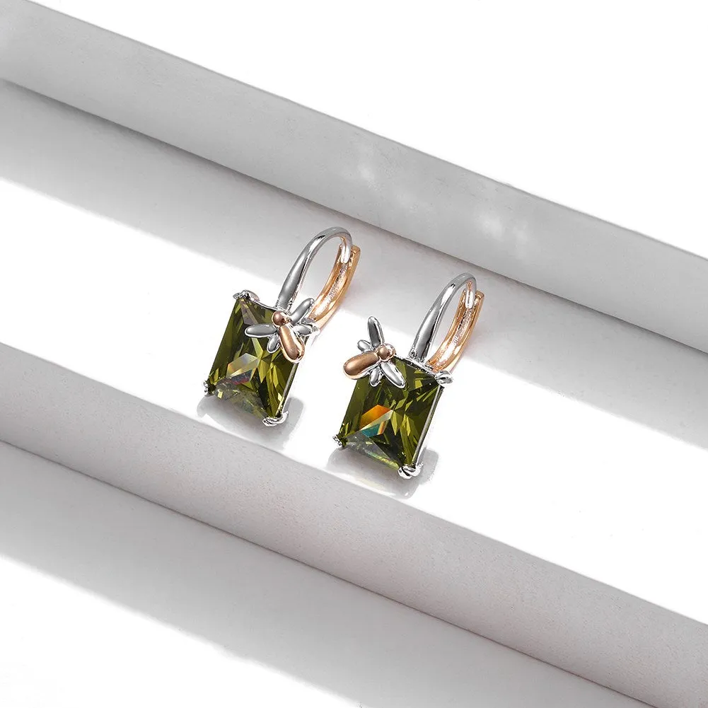 SKMEI KZCE297 Olive Green Square Earrings Studs for Women