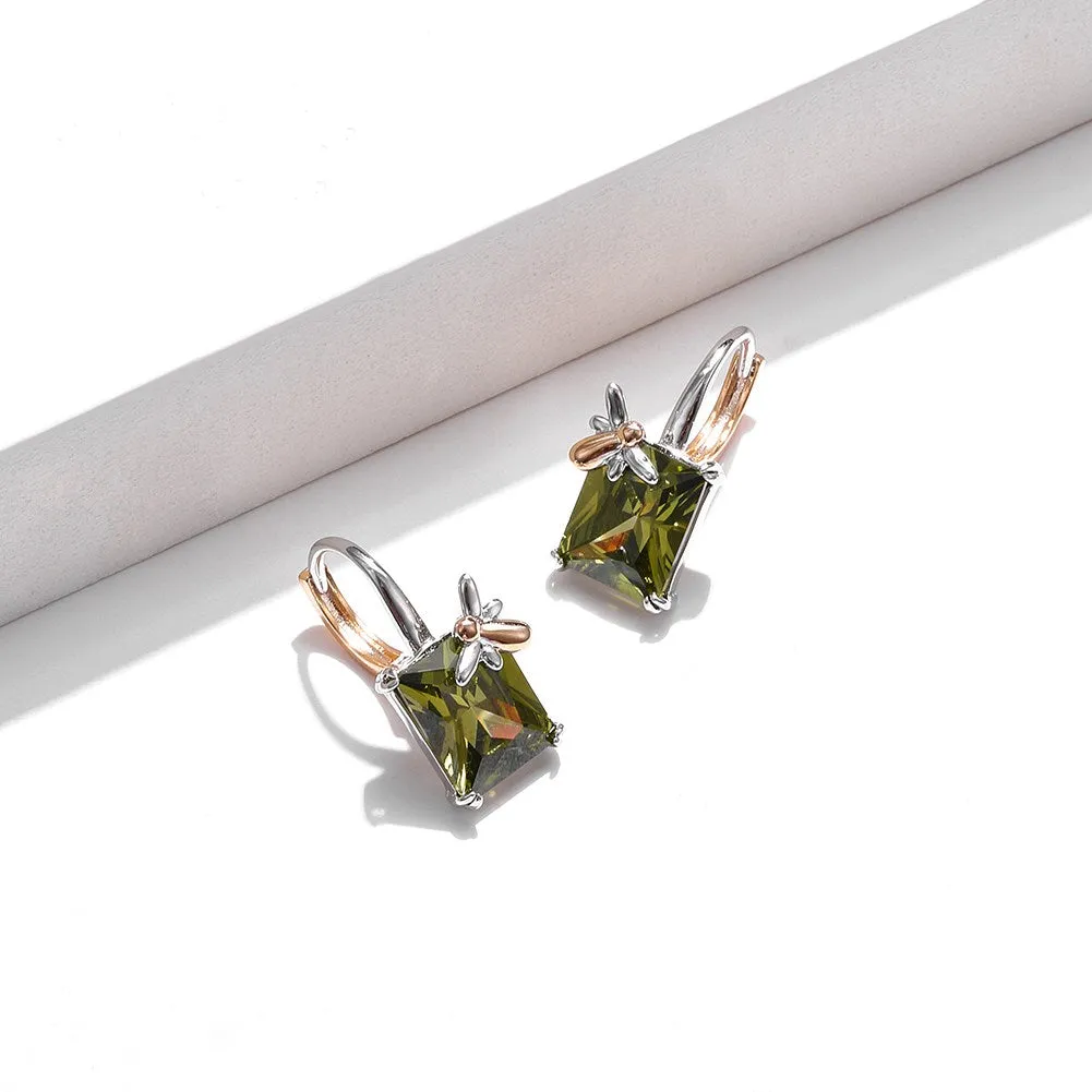SKMEI KZCE297 Olive Green Square Earrings Studs for Women