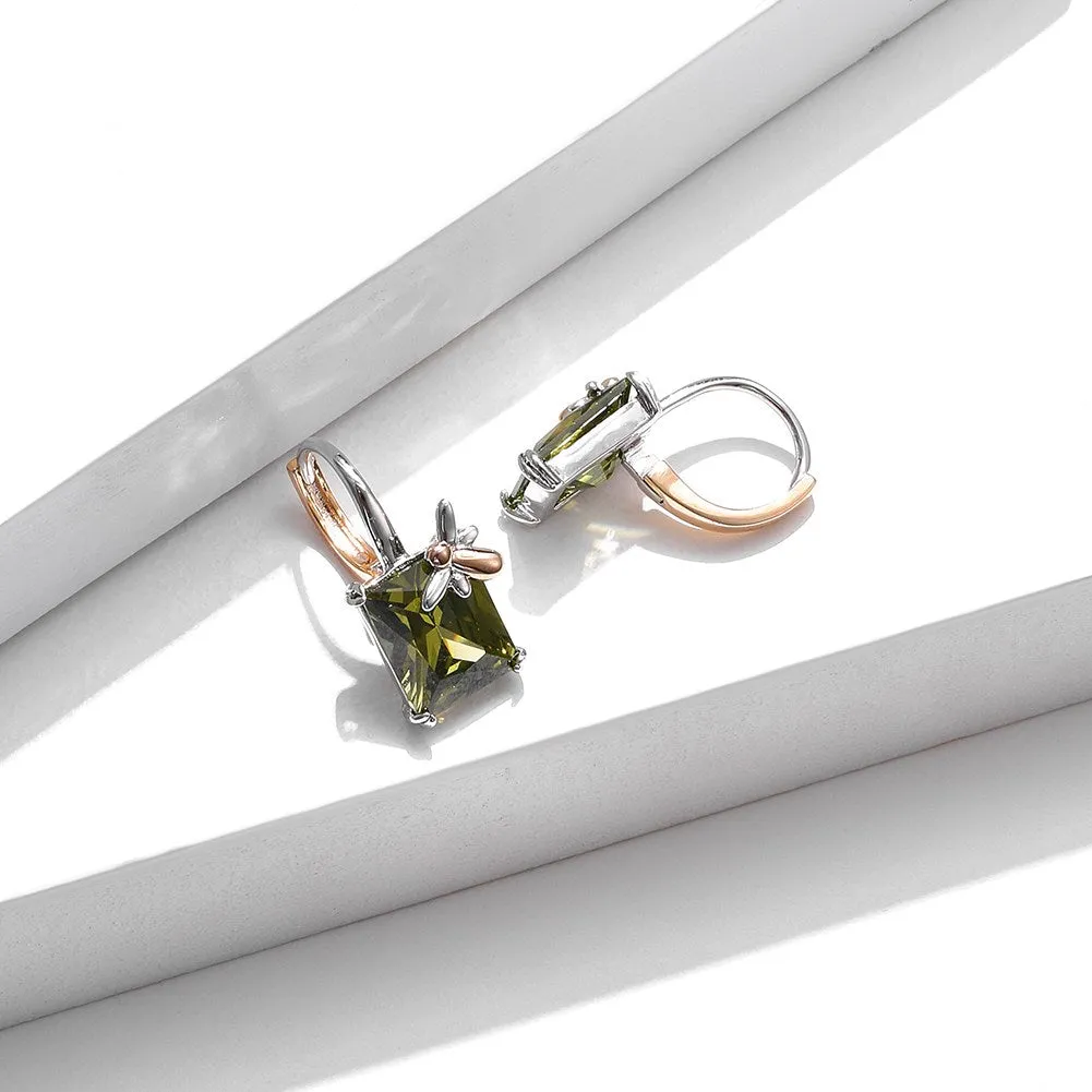 SKMEI KZCE297 Olive Green Square Earrings Studs for Women