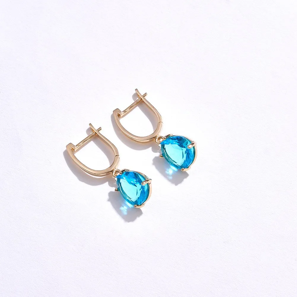 SKMEI KZCE298 Blue Crystal Teardrop Earrings Studs for Women