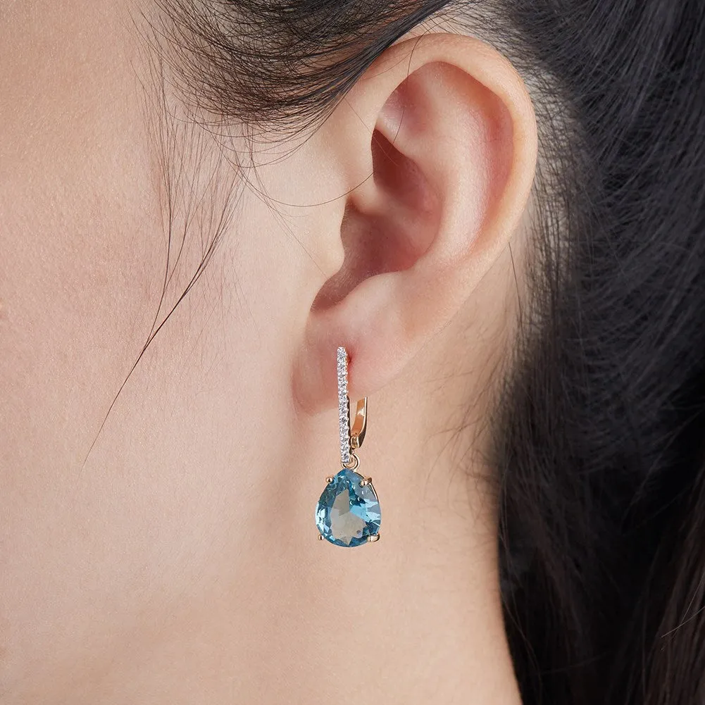 SKMEI KZCE298 Blue Crystal Teardrop Earrings Studs for Women