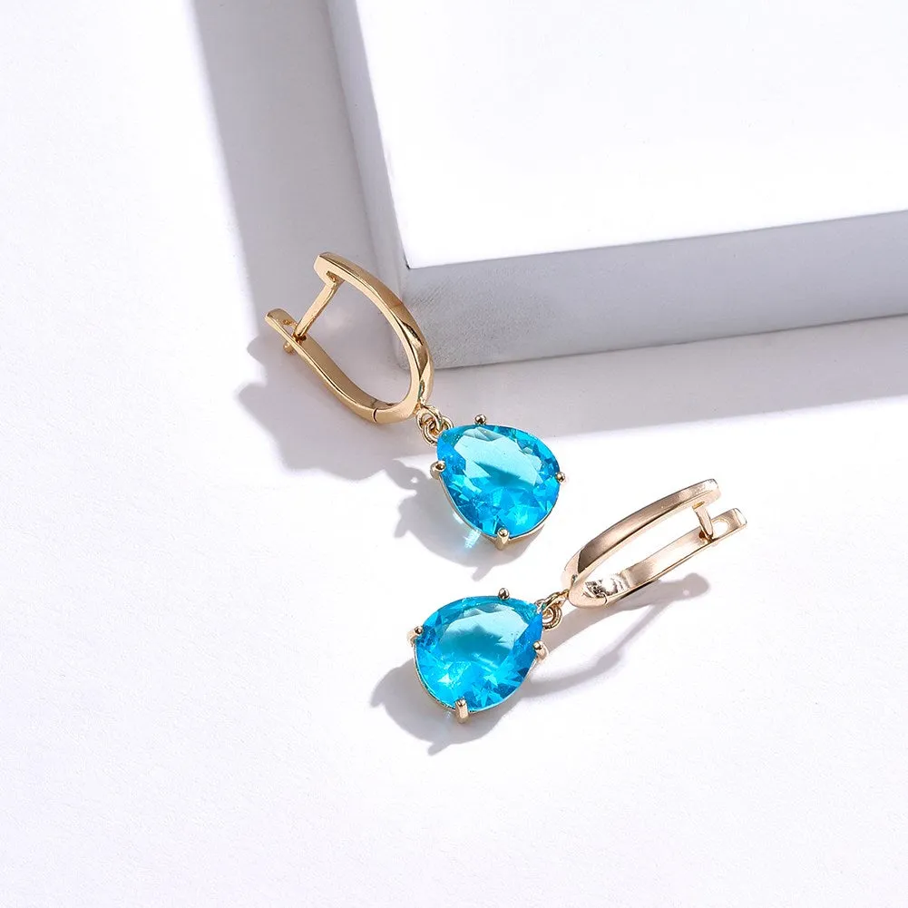 SKMEI KZCE301 Korean Style Blue Heart Earrings Studs for Women