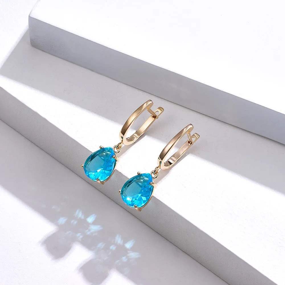 SKMEI KZCE301 Korean Style Blue Heart Earrings Studs for Women